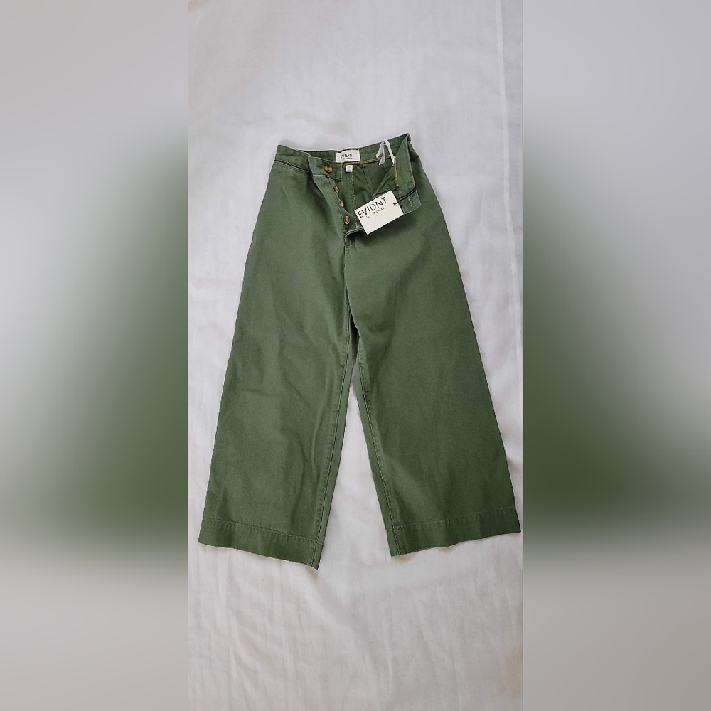 NWT! EVIDNT Los Angeles Trendy Wide Leg Women's Green Festival Pant Size 25 - Picture 6 of 11